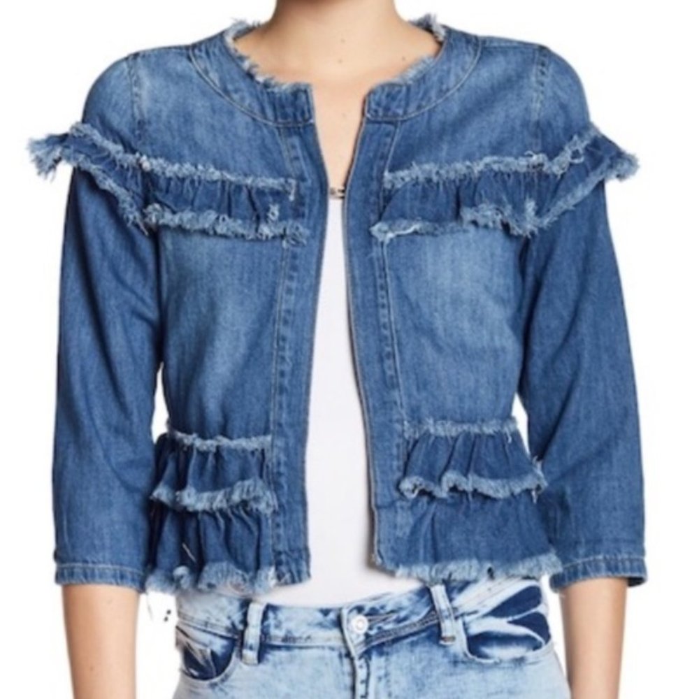 Kensie denim frayed jacket